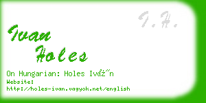 ivan holes business card